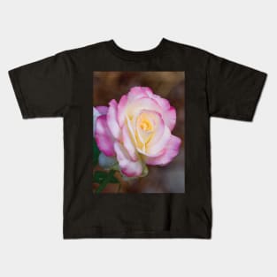 Pink And Cream Rose Kids T-Shirt